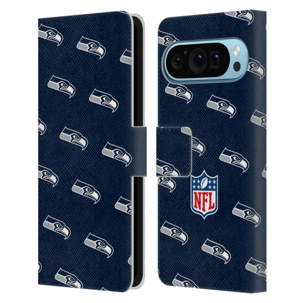NFL Seattle Seahawks Artwork Patterns Leather Book Wallet Case Cover For Google Pixel 9 / Pixel 9 Pro
