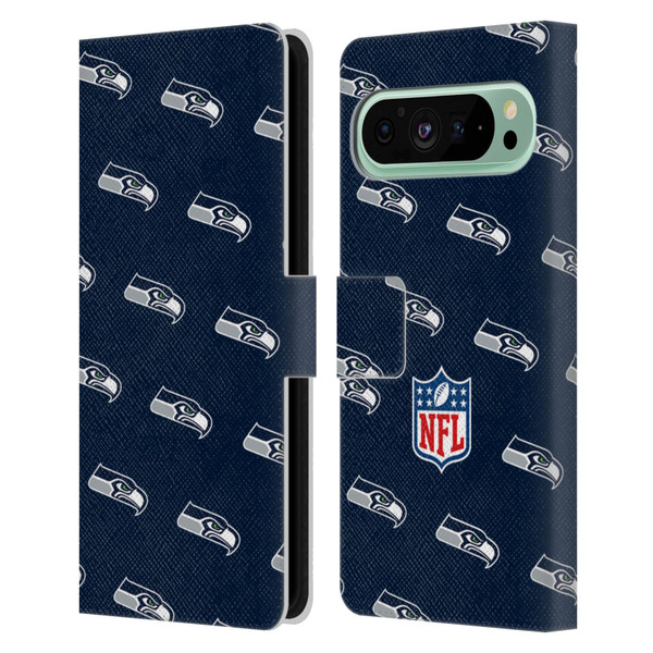 NFL Seattle Seahawks Artwork Patterns Leather Book Wallet Case Cover For Google Pixel 9 Pro XL