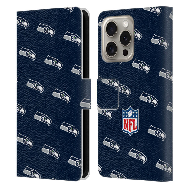 NFL Seattle Seahawks Artwork Patterns Leather Book Wallet Case Cover For Apple iPhone 16 Pro