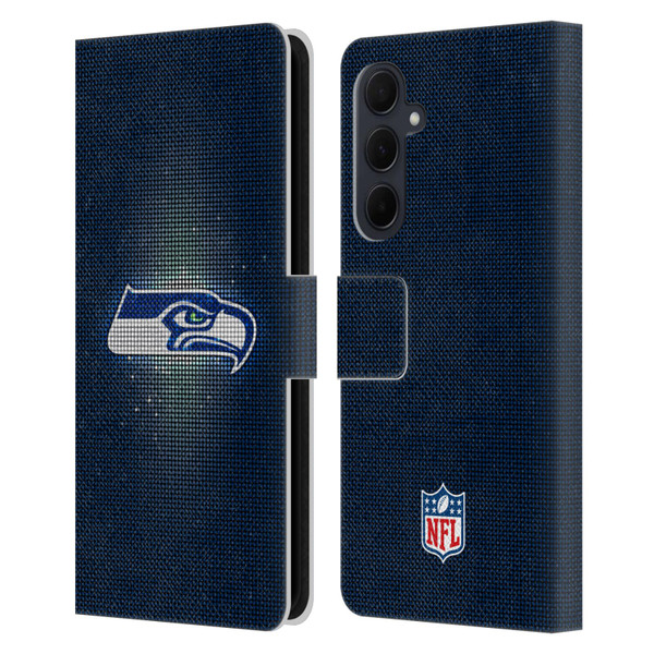 NFL Seattle Seahawks Artwork LED Leather Book Wallet Case Cover For Samsung Galaxy A35 5G