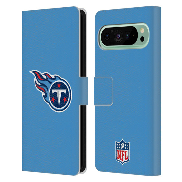 NFL Tennessee Titans Logo Plain Leather Book Wallet Case Cover For Google Pixel 9 Pro XL