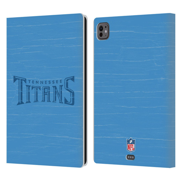 NFL Tennessee Titans Logo Distressed Look Leather Book Wallet Case Cover For Apple iPad Pro 11 M4 2024