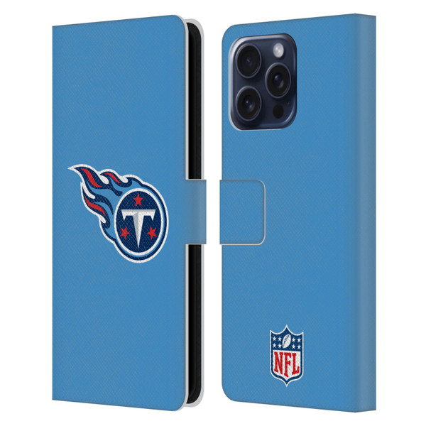 NFL Tennessee Titans Logo Plain Leather Book Wallet Case Cover For Apple iPhone 16 Pro Max