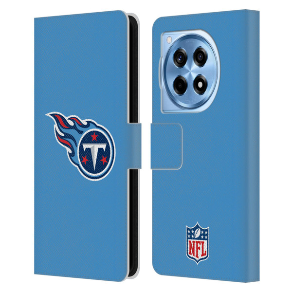 NFL Tennessee Titans Logo Plain Leather Book Wallet Case Cover For OnePlus 12R