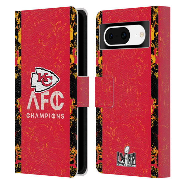 NFL 2024 Division Champions AFC Champ Chiefs Leather Book Wallet Case Cover For Google Pixel 8