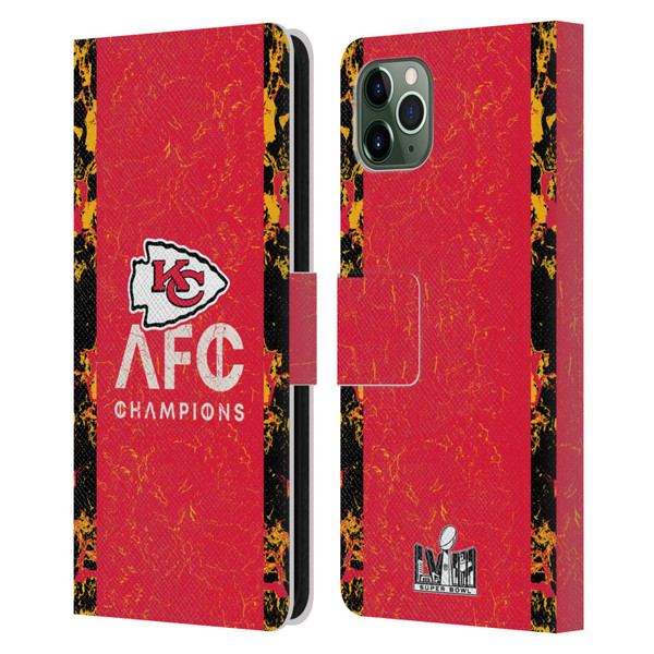 NFL 2024 Division Champions AFC Champ Chiefs Leather Book Wallet Case Cover For Apple iPhone 11 Pro Max