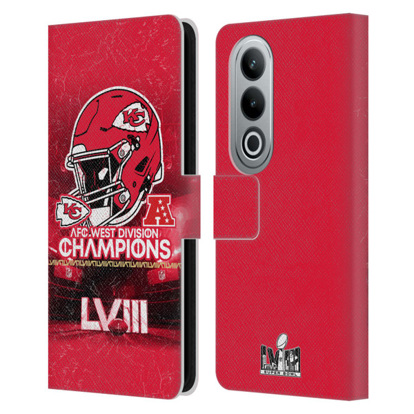 NFL 2024 Division Champions AFC Helmet Chiefs Leather Book Wallet Case Cover For OPPO OnePlus Ace 3V 5G