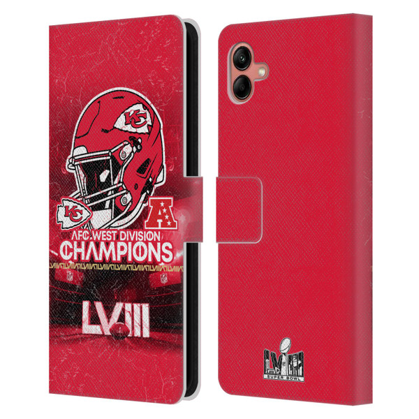 NFL 2024 Division Champions AFC Helmet Chiefs Leather Book Wallet Case Cover For Samsung Galaxy A04 (2022)