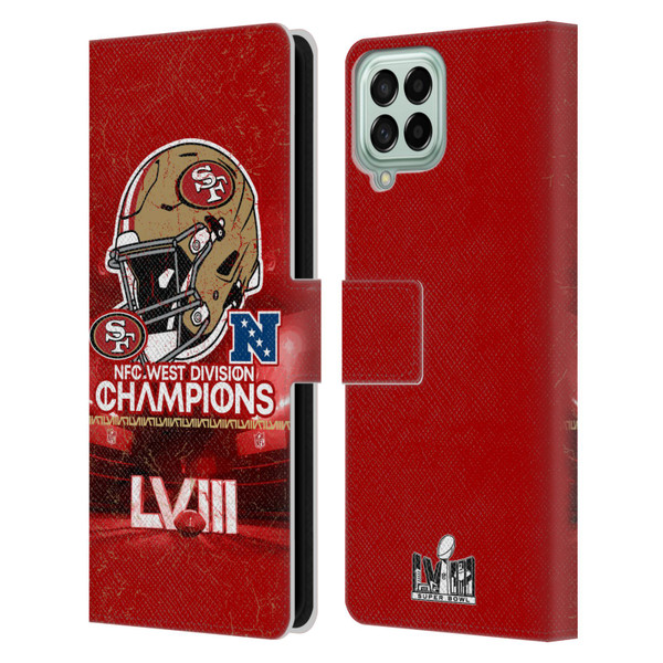 NFL 2024 Division Champions NFC Helmet 49ers Leather Book Wallet Case Cover For Samsung Galaxy M33 (2022)