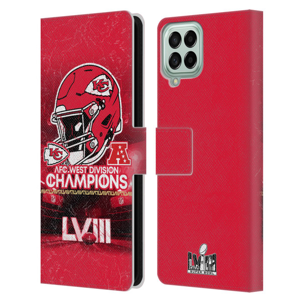 NFL 2024 Division Champions AFC Helmet Chiefs Leather Book Wallet Case Cover For Samsung Galaxy M53 (2022)