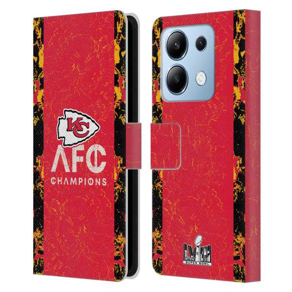 NFL 2024 Division Champions AFC Champ Chiefs Leather Book Wallet Case Cover For Xiaomi Redmi Note 13/13 Pro 5G