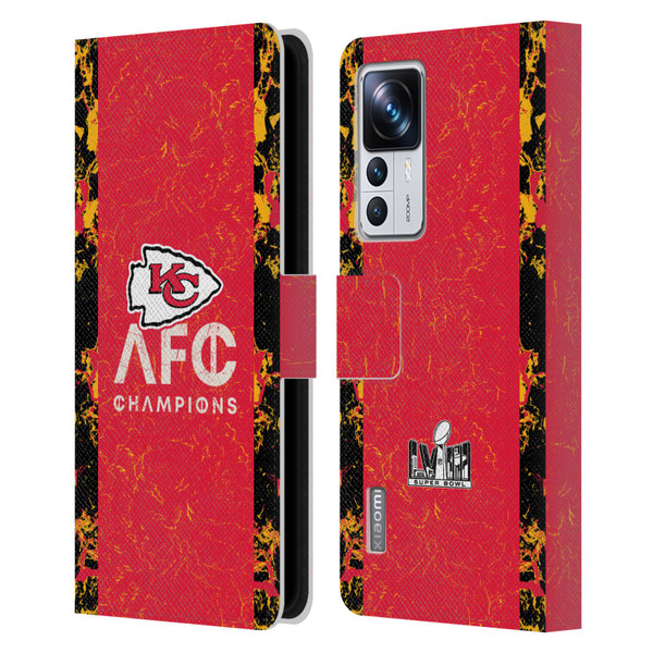 NFL 2024 Division Champions AFC Champ Chiefs Leather Book Wallet Case Cover For Xiaomi 12T Pro