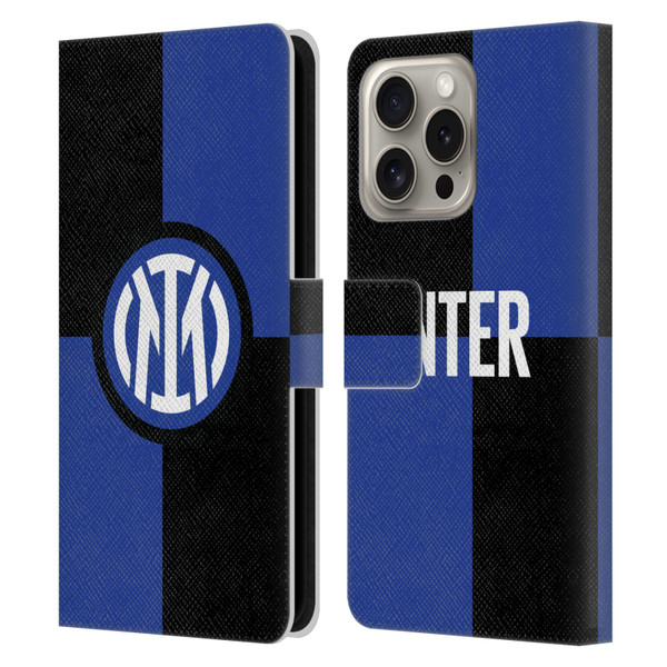 Fc Internazionale Milano Badge Flag Leather Book Wallet Case Cover For Apple iPhone 16 Pro