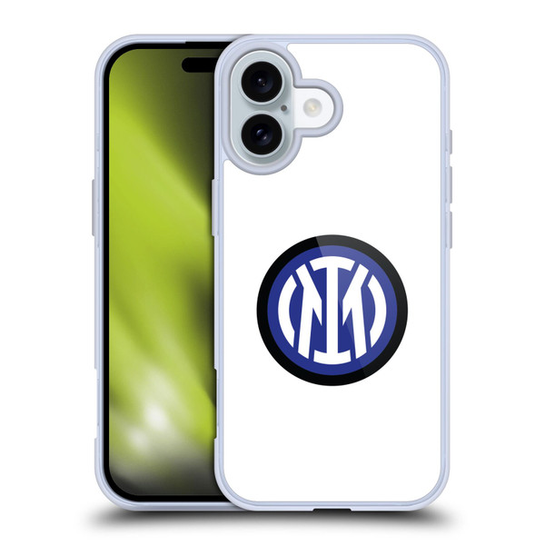 Fc Internazionale Milano Badge Logo On White Soft Gel Case for Apple iPhone 16
