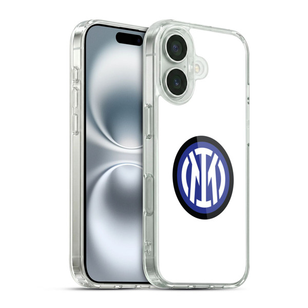 Fc Internazionale Milano Badge Logo On White Soft Gel Case for Apple iPhone 16 & MagSafe