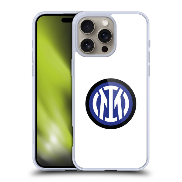 Fc Internazionale Milano Badge Logo On White Soft Gel Case for Apple iPhone 16 Pro Max