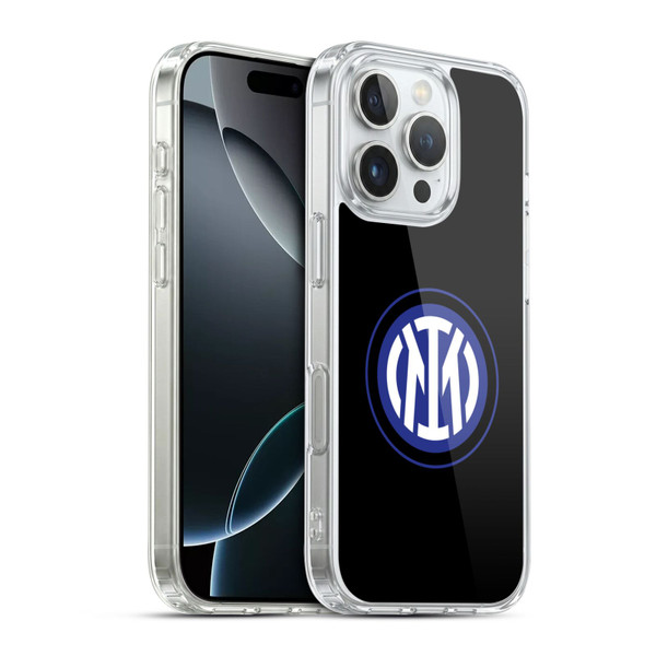 Fc Internazionale Milano Badge Logo On Black Soft Gel Case for Apple iPhone 16 Pro & MagSafe