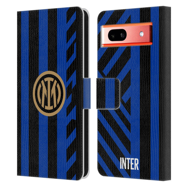 Fc Internazionale Milano 2024/25 Crest Kit Home Leather Book Wallet Case Cover For Google Pixel 7a