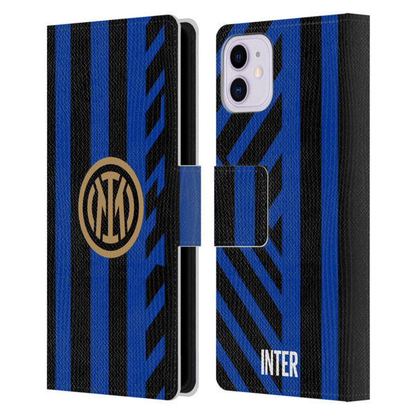 Fc Internazionale Milano 2024/25 Crest Kit Home Leather Book Wallet Case Cover For Apple iPhone 11