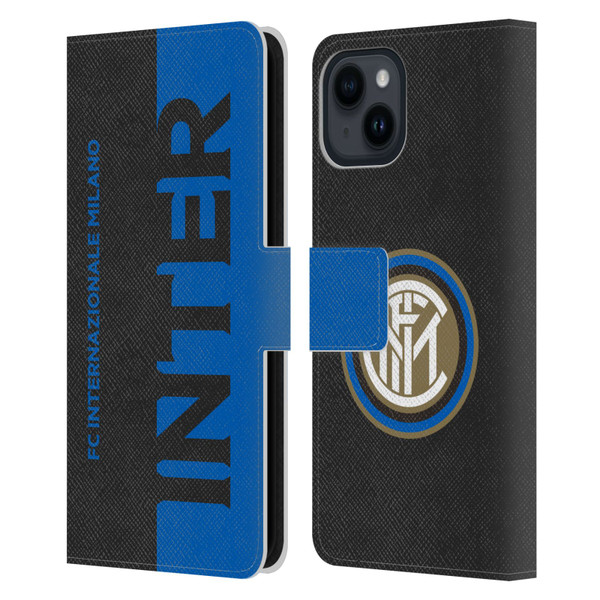 Fc Internazionale Milano Graphics Half Leather Book Wallet Case Cover For Apple iPhone 15