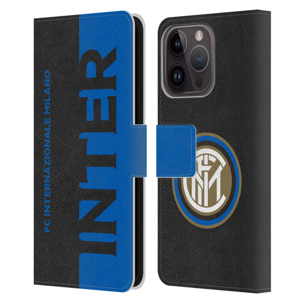 Fc Internazionale Milano Graphics Half Leather Book Wallet Case Cover For Apple iPhone 15 Pro