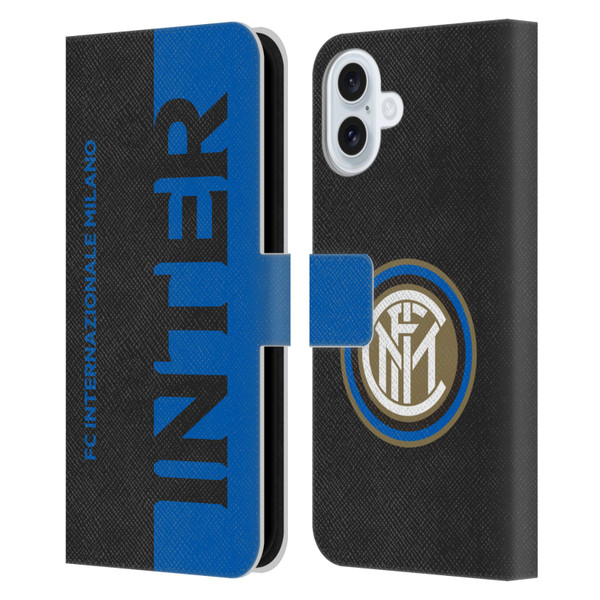 Fc Internazionale Milano Graphics Half Leather Book Wallet Case Cover For Apple iPhone 16 Plus