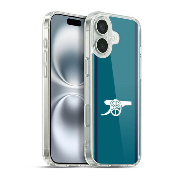 Arsenal FC 2023/24 Crest Kit Third Soft Gel Case for Apple iPhone 16 Plus & MagSafe