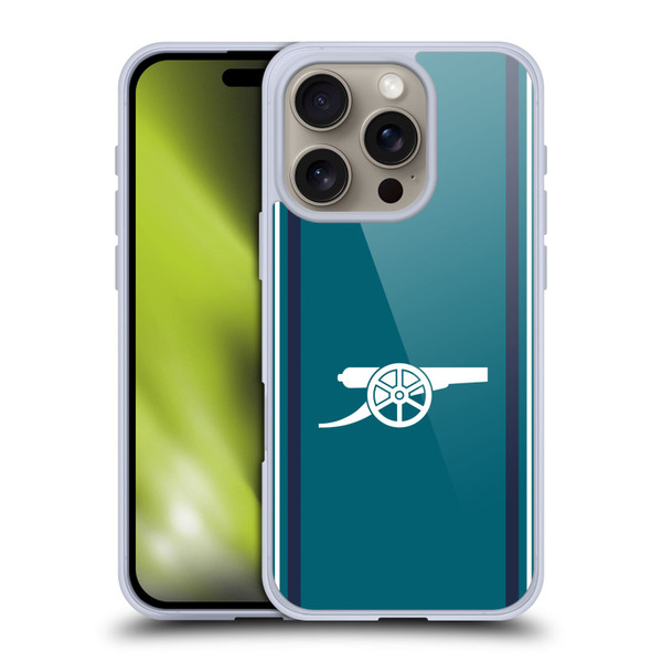 Arsenal FC 2023/24 Crest Kit Third Soft Gel Case for Apple iPhone 16 Pro