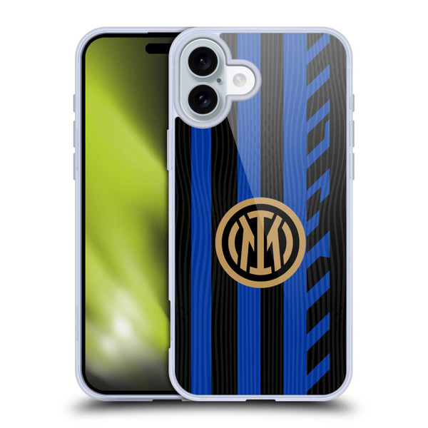 Fc Internazionale Milano 2024/25 Crest Kit Home Soft Gel Case for Apple iPhone 16 Plus