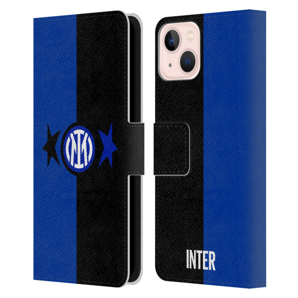 Fc Internazionale Milano IM 2Stars Black & Blue Leather Book Wallet Case Cover For Apple iPhone 13