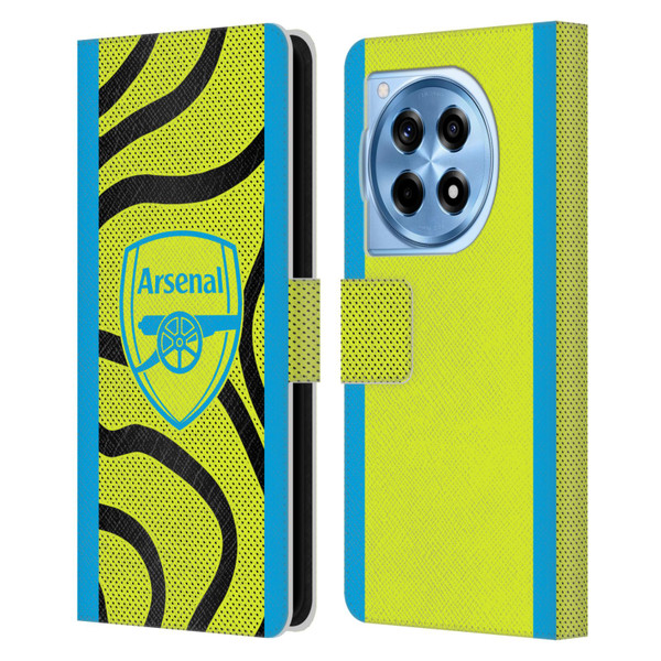 Arsenal FC 2023/24 Crest Kit Away Leather Book Wallet Case Cover For OnePlus 12R