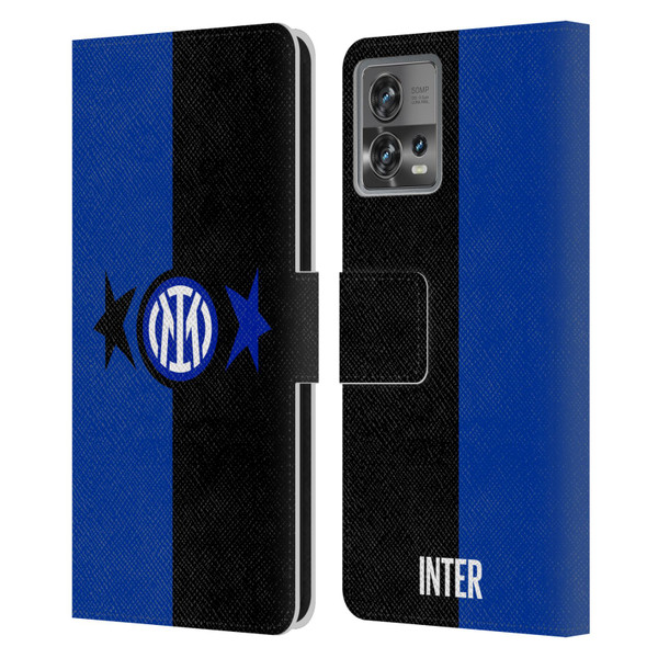 Fc Internazionale Milano IM 2Stars Black & Blue Leather Book Wallet Case Cover For Motorola Moto Edge 30 Fusion