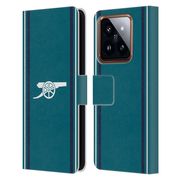 Arsenal FC 2023/24 Crest Kit Third Leather Book Wallet Case Cover For Xiaomi 14