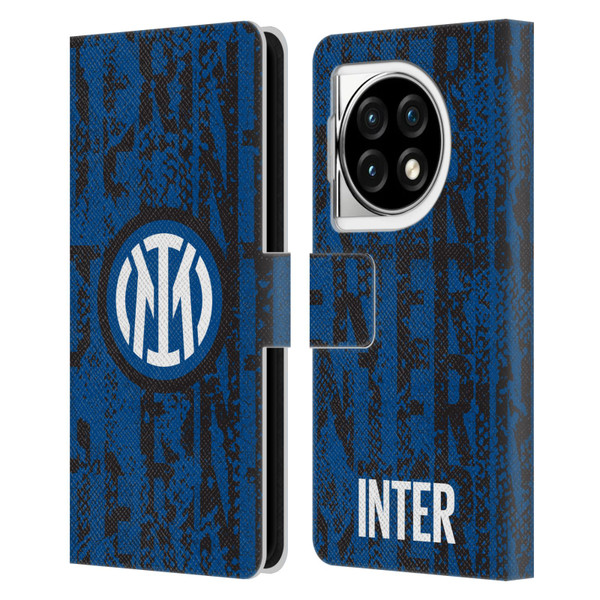 Fc Internazionale Milano Patterns Snake Wordmark Leather Book Wallet Case Cover For OPPO OnePlus Ace 3 5G