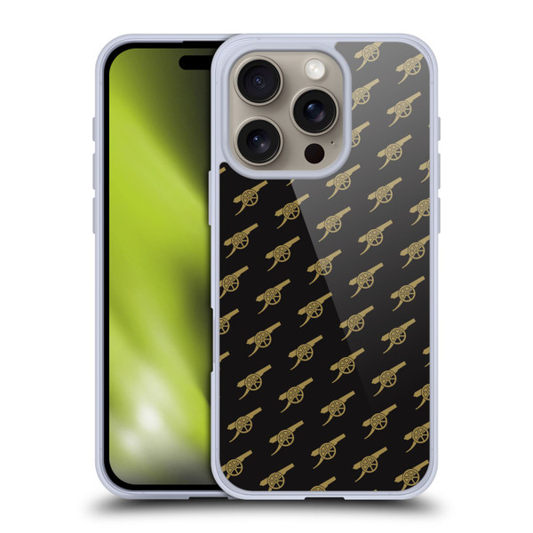 Arsenal FC Crest Patterns Gunners Soft Gel Case for Apple iPhone 16 Pro