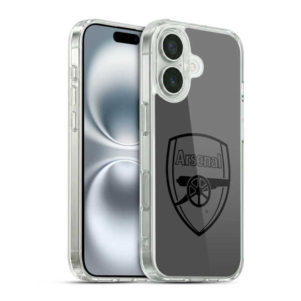 Arsenal FC Crest 2 Black Logo Soft Gel Case for Apple iPhone 16 & MagSafe