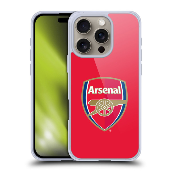 Arsenal FC Crest 2 Full Colour Red Soft Gel Case for Apple iPhone 16 Pro & MagSafe