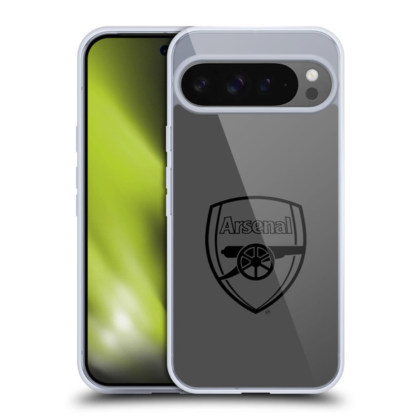 Arsenal FC Crest 2 Black Logo Soft Gel Case for Google Pixel 9 Pro XL