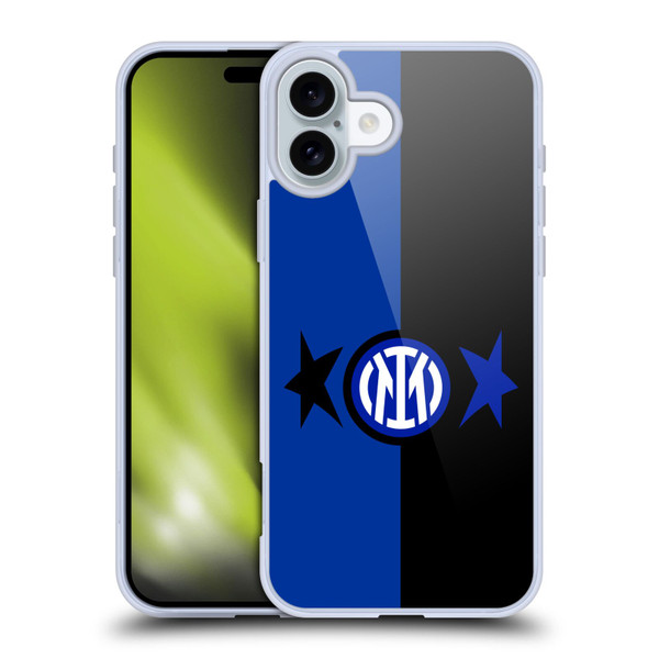 Fc Internazionale Milano IM 2Stars Black & Blue Soft Gel Case for Apple iPhone 16 Plus & MagSafe