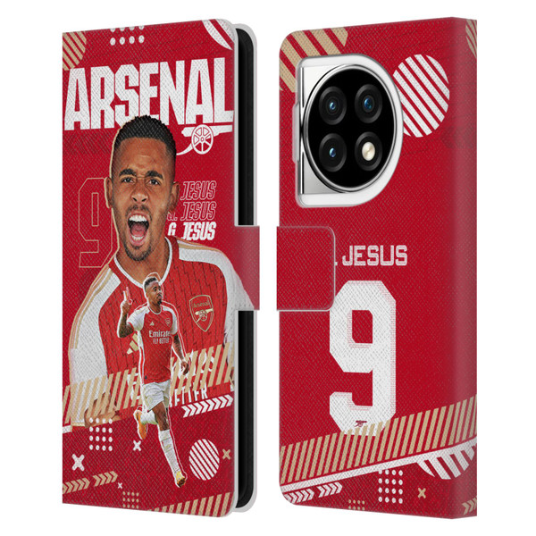 Arsenal FC 2023/24 First Team Gabriel Jesus Leather Book Wallet Case Cover For OPPO OnePlus Ace 3 5G