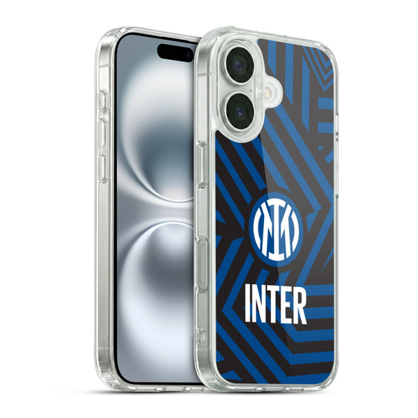 Fc Internazionale Milano Patterns Abstract 1 Soft Gel Case for Apple iPhone 16 & MagSafe