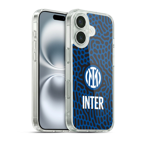 Fc Internazionale Milano Patterns Abstract 2 Soft Gel Case for Apple iPhone 16 & MagSafe