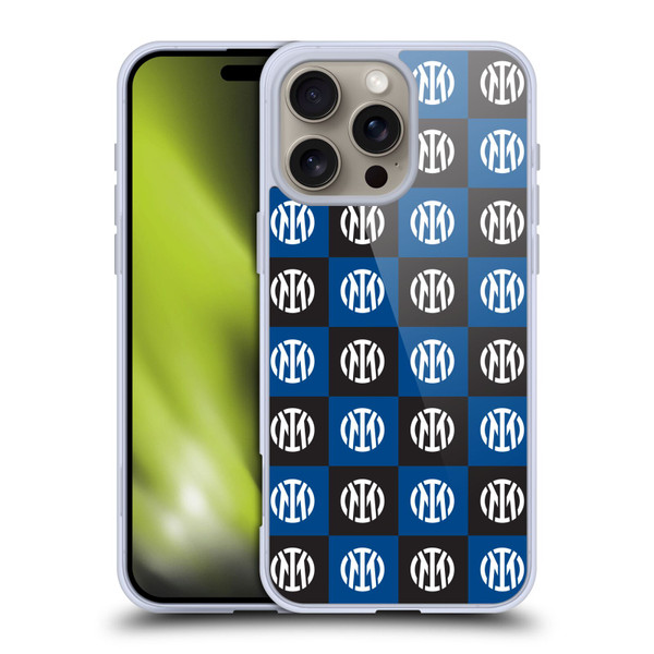 Fc Internazionale Milano Patterns Crest Soft Gel Case for Apple iPhone 16 Pro Max
