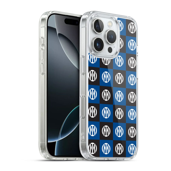 Fc Internazionale Milano Patterns Crest Soft Gel Case for Apple iPhone 16 Pro & MagSafe