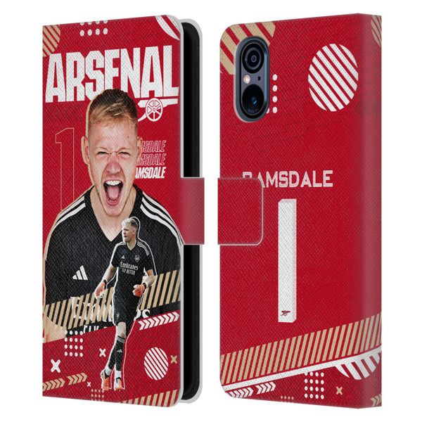 Arsenal FC 2023/24 First Team Aaron Ramsdale Leather Book Wallet Case Cover For Sony Xperia 5 V 5G