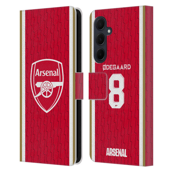 Arsenal FC 2023/24 Players Home Kit Martin Ødegaard Leather Book Wallet Case Cover For Samsung Galaxy A35 5G