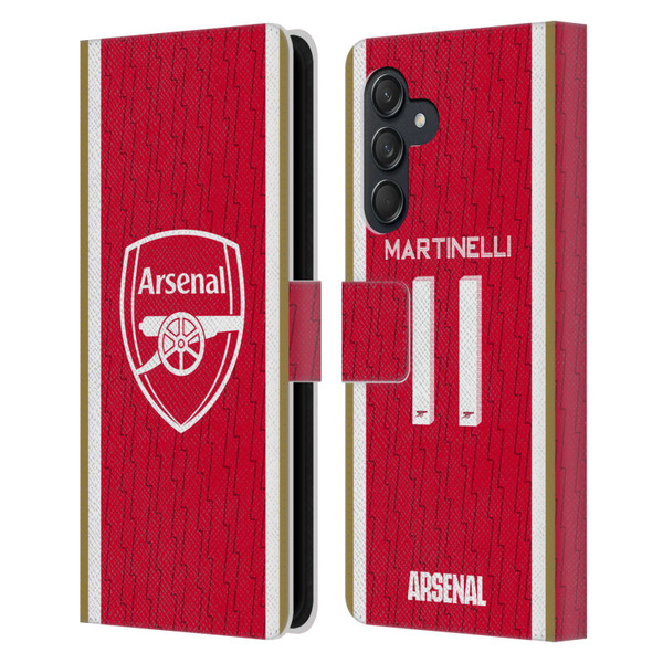 Arsenal FC 2023/24 Players Home Kit Gabriel Leather Book Wallet Case Cover For Samsung Galaxy M55 5G