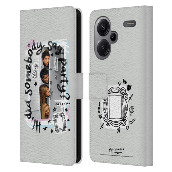 Friends TV Show Doodle Art Somebody Say Party Leather Book Wallet Case Cover For Xiaomi Redmi Note 13 Pro Plus 5G