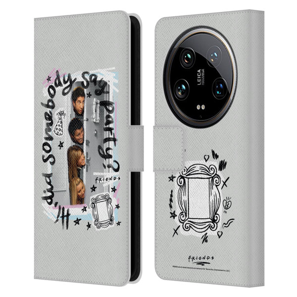 Friends TV Show Doodle Art Somebody Say Party Leather Book Wallet Case Cover For Xiaomi 14 Ultra
