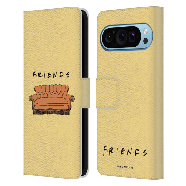 Friends TV Show Iconic Couch Leather Book Wallet Case Cover For Google Pixel 9 / Pixel 9 Pro